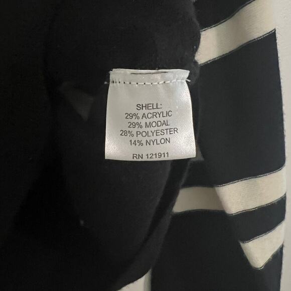 LNA Clothing Modal Blend Black & White Striped V Neck Long Sleeve Sweater Sz Lg - Picture 5 of 7